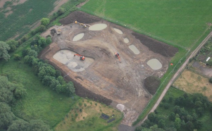 Churchdown Park water swale & ponds during construction